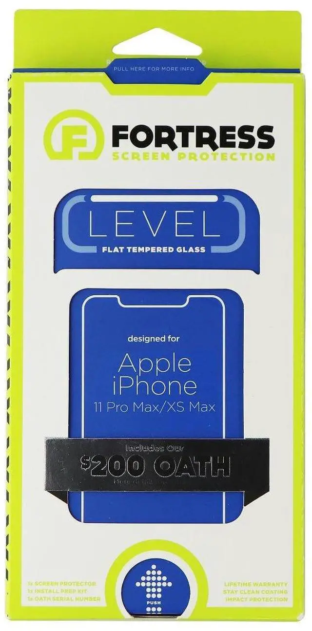 Main image of Fortress Flat Tempered Glass Screen Protector for iPhone 11 Pro Max and XS Max