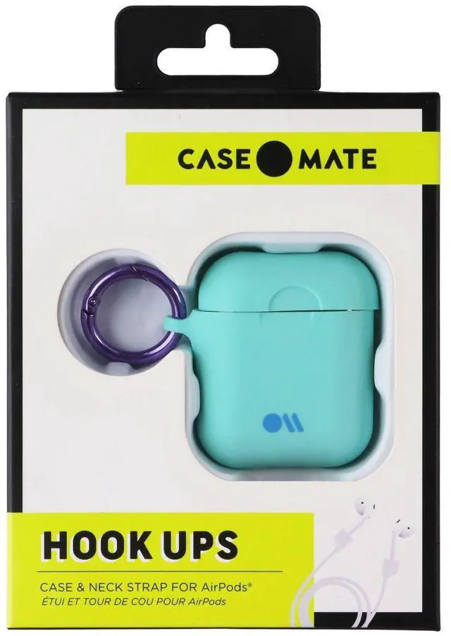 Main image of Case-Mate Hook Ups Case & Neck Strap for Apple AirPods - Aqua Blue