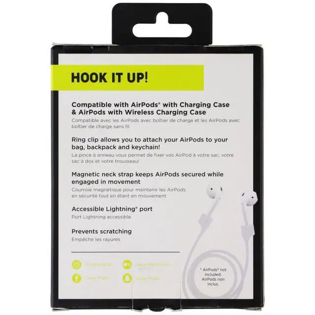 Alt view image 2 of 2 - Case-Mate Hook Ups Case & Neck Strap for Apple AirPods - Aqua Blue