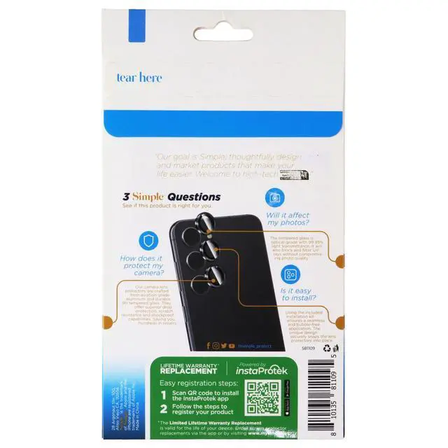 Alt view image 2 of 2 - Simple Tempered Glass Camera Protection for Samsung Galaxy S24