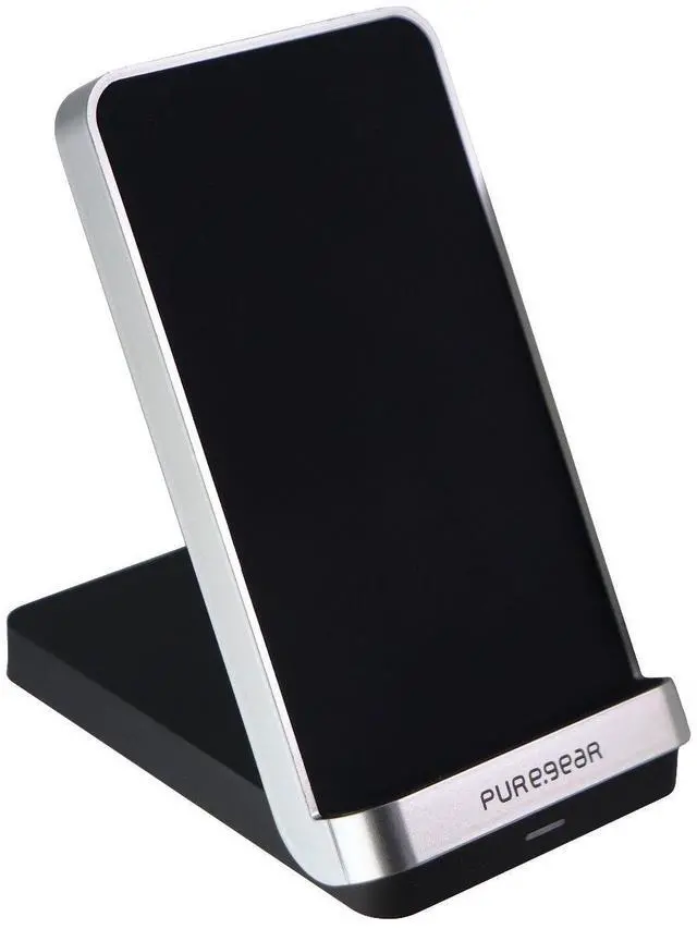 Alt view image 2 of 3 - PureGear 7.5/10W 2-Coil Fast Wireless Charging Stand for Qi Devices - Black