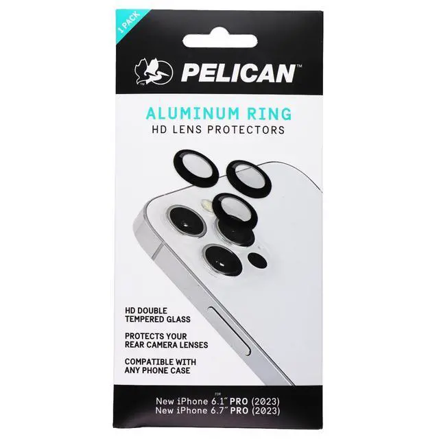 Alt view image 2 of 2 - Pelican Aluminum Ring HD Lens Protectors for iPhone 15 Pro Max/15 Pro - Black