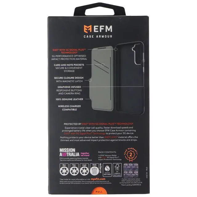 Alt view image 2 of 2 - EFM Monaco Wallet Folio Case for Samsung Galaxy S21+ (Plus) - Black/Space Gray