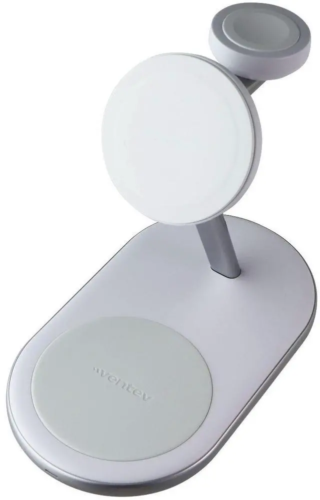 Main image of Ventev 15W Mfi Certified 3-in-1 MagSafe Wireless Stand - White (MSSTAND3-261504)
