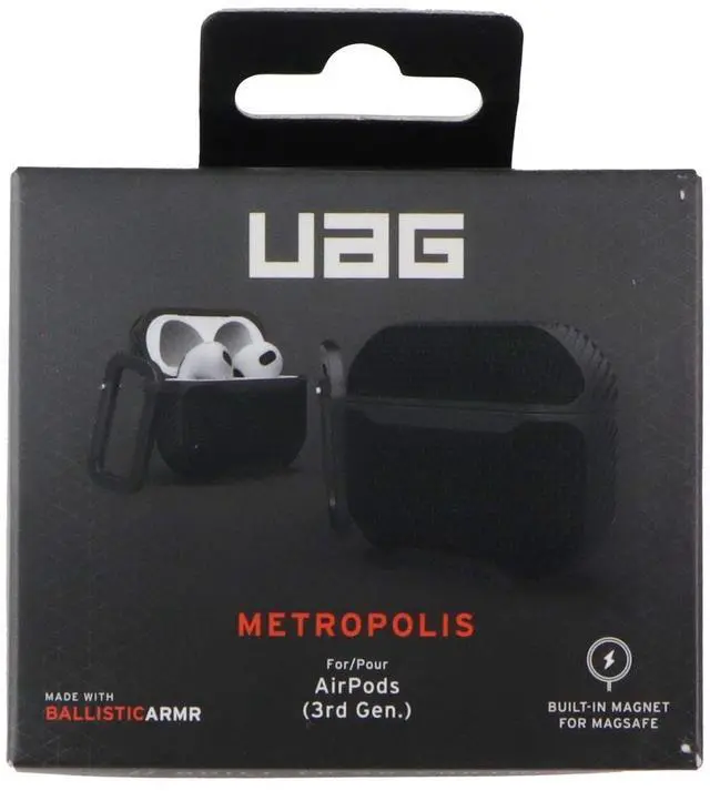 Main image of UAG Metropolis Ballistic ARMR MagSafe Case for Apple AirPods (3rd Gen) - Black