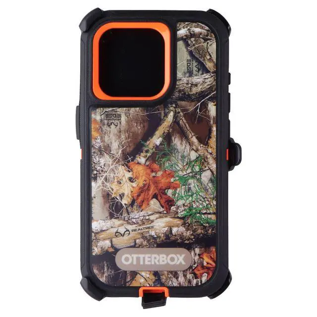 Alt view image 2 of 5 - OtterBox Defender Pro Case + Holster for iPhone 15 Pro - Realtree Blaze Edge