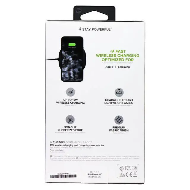 Alt view image 6 of 6 - Mophie (15W) Wireless Charging Pad for Qi Charging Devices (Gen 2) AU Plug ONLY*
