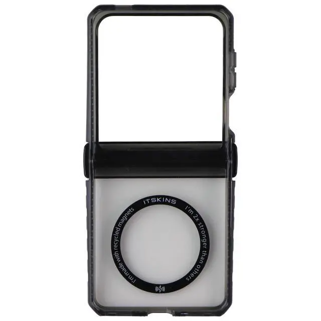 Alt view image 3 of 3 - ITSKINS Hybrid Clear Hinge Magnetic Case for Galaxy Z Flip7 - Clear / Black