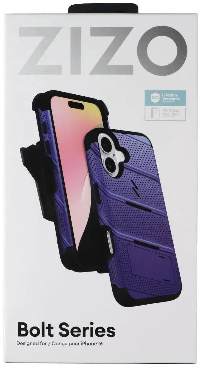 Main image of ZIZO Bolt Series Bundle (MagSafe Case/Holster/Screen) for Apple iPhone 16 - Blue