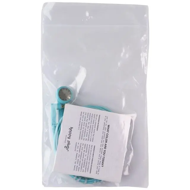 Alt view image 2 of 2 - Happy Plugs Wired Earbud Headphones with Mic & Remote (7707) - Turquoise (Blue)
