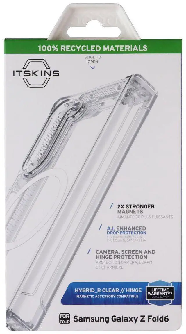 Main image of ITSKINS Hybrid_R Clear Hinge Case for Samsung Galaxy Z Fold6 - Transparent