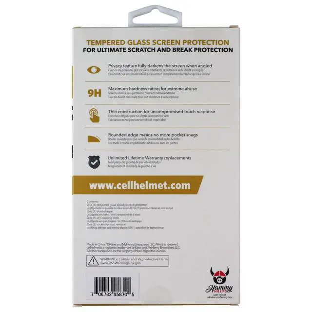 Alt view image 2 of 2 - CellHelmet Glass Screen Protector for Apple iPhone 11 Pro Max/XS Max - Privacy