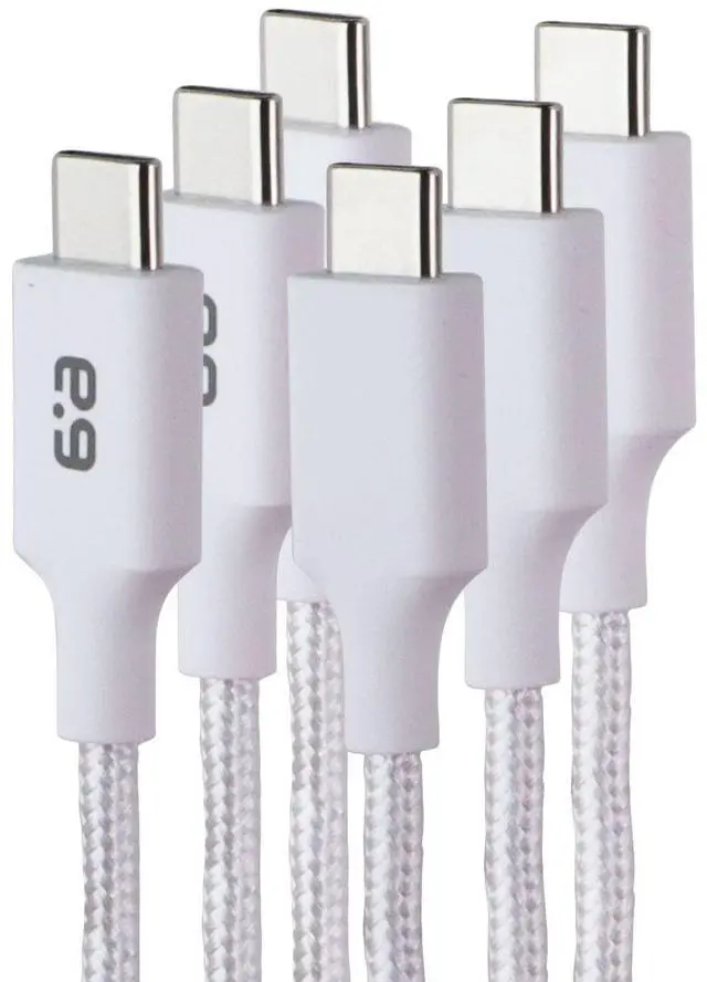Main image of PureGear 3 Braided USB-C Charging Cables - White (10 Foot/6 Foot/4 Foot)