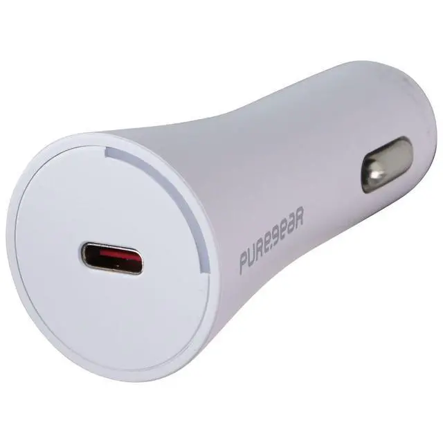 Alt view image 6 of 7 - PureGear Light Speed 30W USB-C Wall & Car Charger w/ USB-C Cable - White
