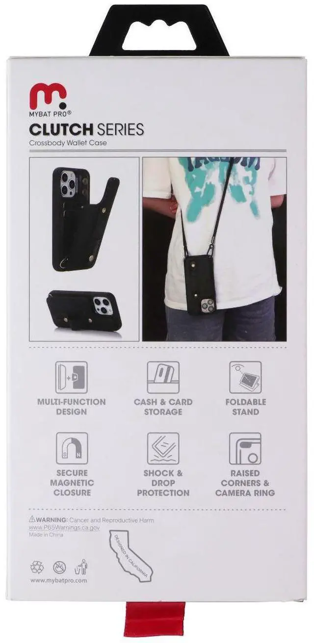 Alt view image 2 of 2 - MyBat Pro Clutch Series Crossbody Wallet Case for Apple iPhone 15 Pro - Black