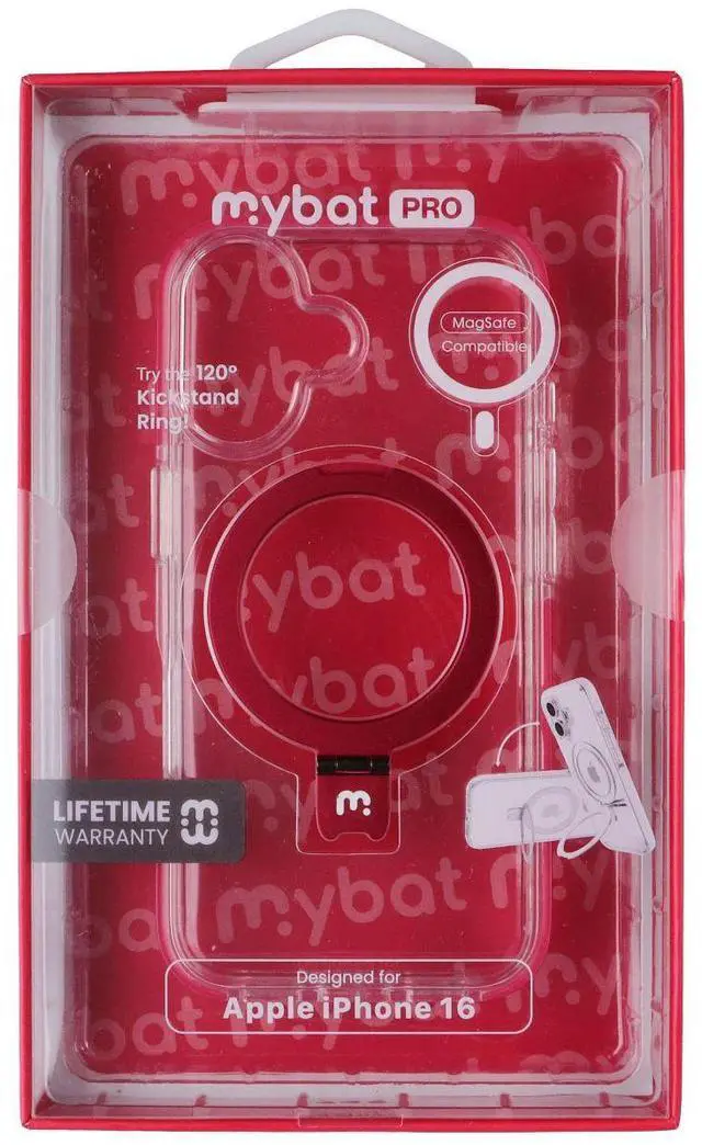 Main image of MyBat Pro Lure Series Kickstand Case for MagSafe for Apple iPhone 16 - Red
