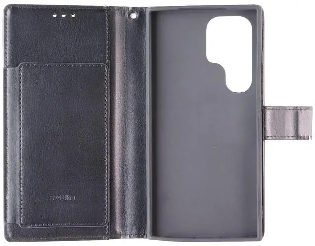 Alt view image 3 of 3 - SYB Tech Accessory Folio Case for Samsung Galaxy S24 Ultra - Black Leather