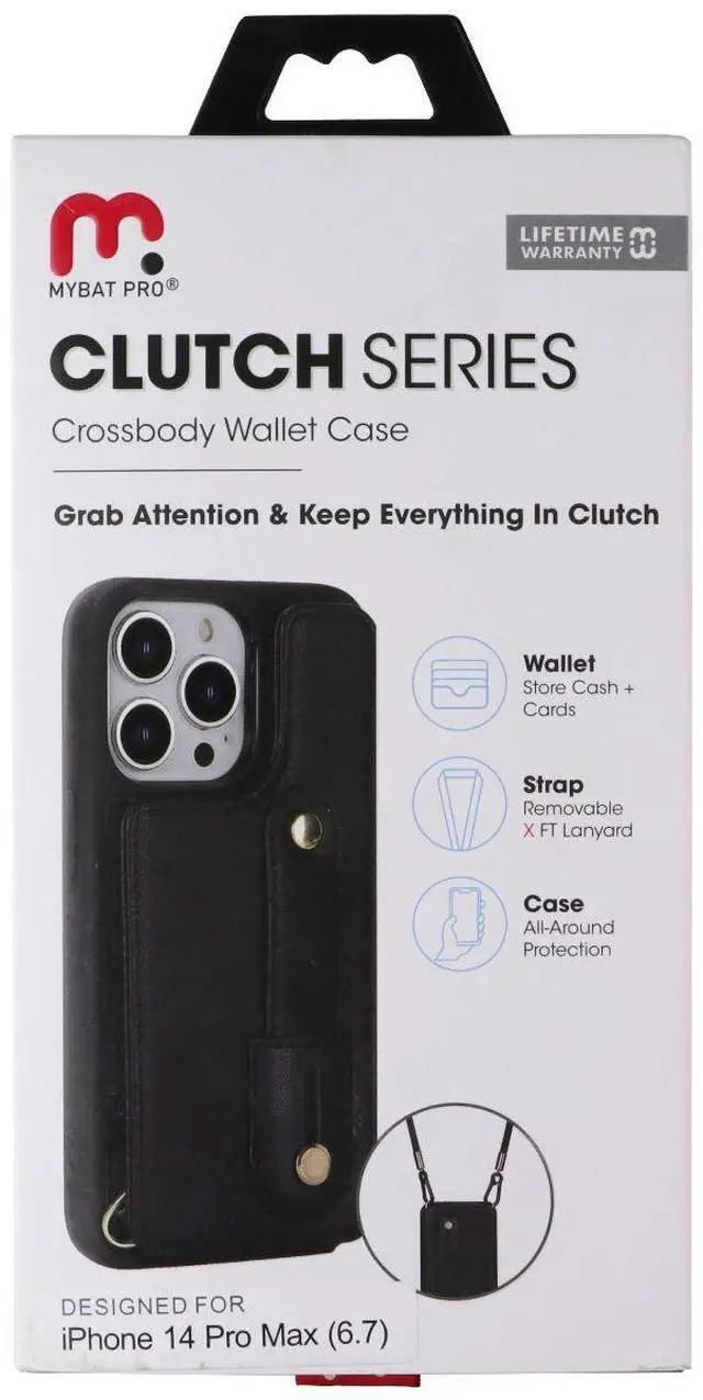 Main image of Mybat Pro Clutch Series Crossbody Wallet Case for iPhone 14 Pro Max - Black