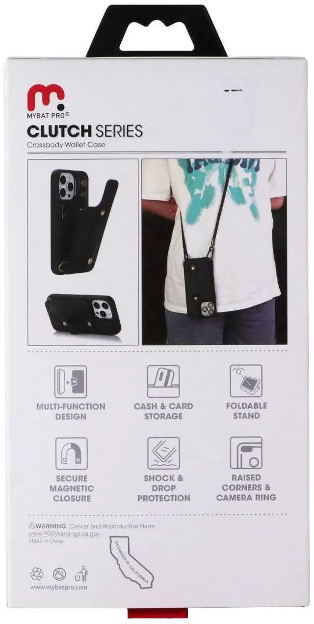 Alt view image 2 of 2 - Mybat Pro Clutch Series Crossbody Wallet Case for iPhone 14 Pro Max - Black