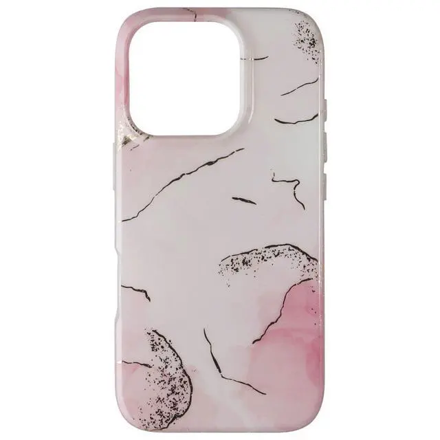 Alt view image 2 of 3 - PureGear Slim Shell Designer Series Case for Apple iPhone 16 Pro - Pink Marble