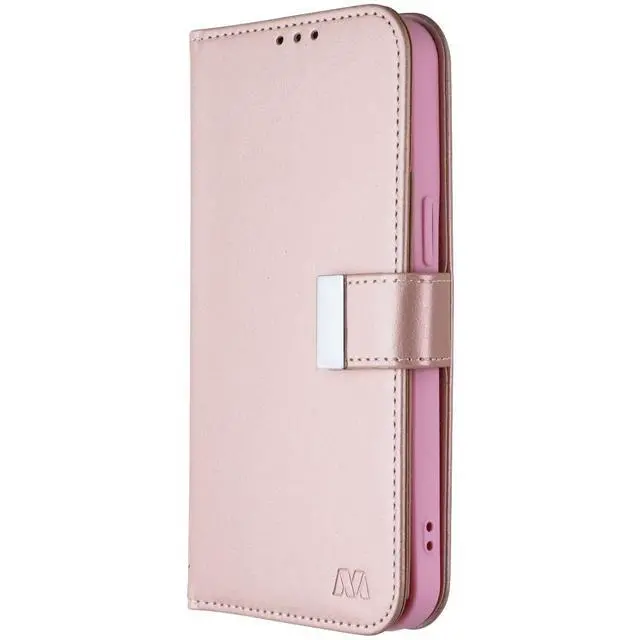 Alt view image 2 of 3 - MyBat Pro MyJacket Xtra Series Wallet Case for Apple iPhone 15 Pro Max - Pink