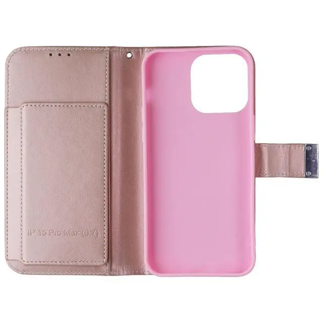 Alt view image 3 of 3 - MyBat Pro MyJacket Xtra Series Wallet Case for Apple iPhone 15 Pro Max - Pink