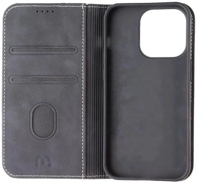 Alt view image 3 of 3 - MyBat Pro Executive Series Wallet Case for Apple iPhone 14 Pro - Black