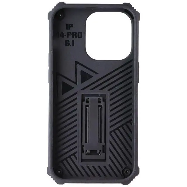 Alt view image 3 of 3 - MyBat Sturdy Hybrid Series Case with Kickstand for Apple iPhone 14 Pro - Black