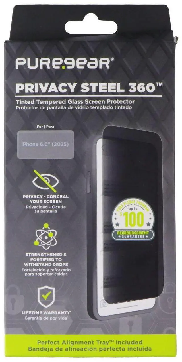Main image of PureGear Steel 360 Glass Screen Protector for Apple iPhone 17 Air - Privacy