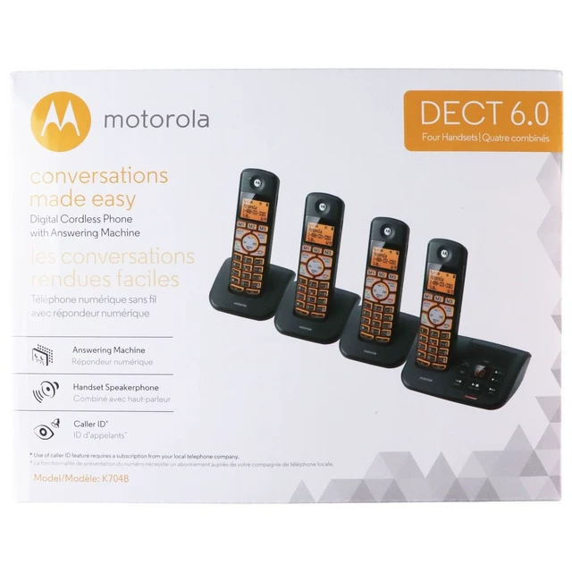Alt view image 3 of 5 - Motorola Digital Cordless Phone with Answering Machine (4 Sets with Bases) K704B
