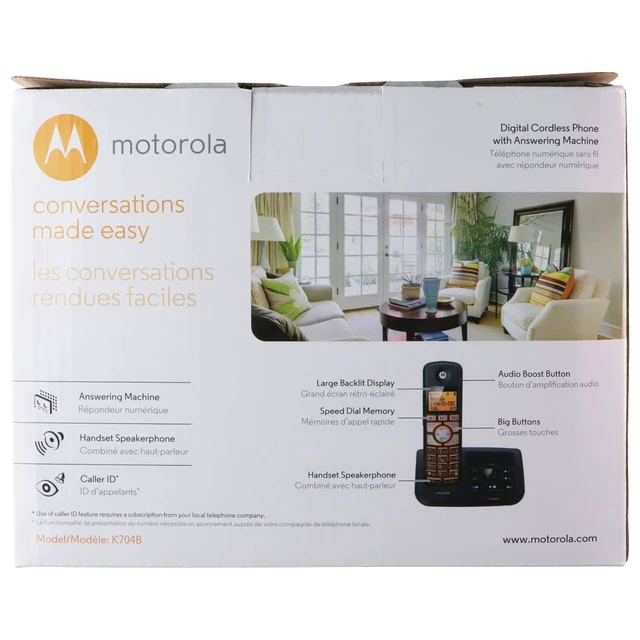 Alt view image 4 of 5 - Motorola Digital Cordless Phone with Answering Machine (4 Sets with Bases) K704B