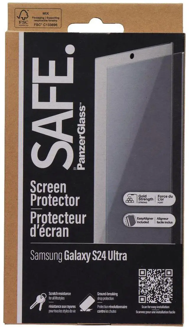 Alt view image 2 of 2 - PanzerGlass Safe Series Glass Screen Protector for Samsung Galaxy S24 Ultra