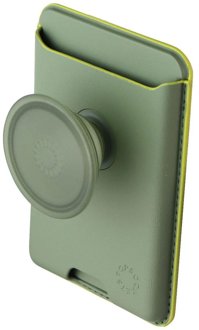 Alt view image 2 of 6 - PopSockets Leather PopWallet+ Phone Wallet with Grip for MagSafe - Eucalyptus