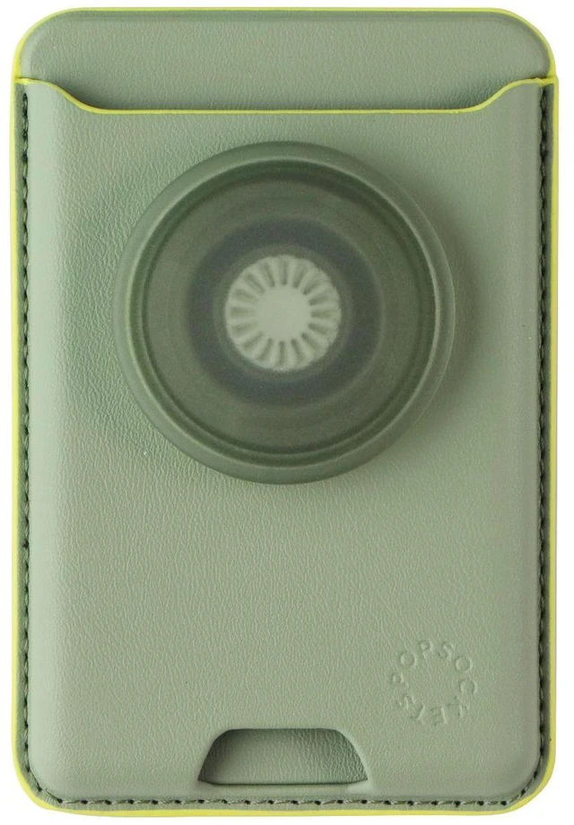 Alt view image 3 of 6 - PopSockets Leather PopWallet+ Phone Wallet with Grip for MagSafe - Eucalyptus