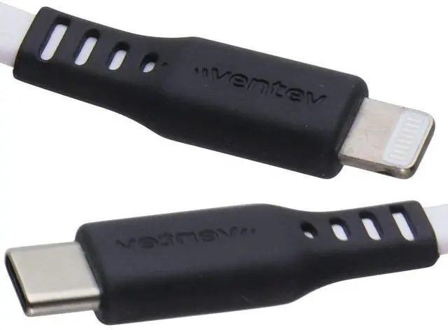 Alt view image 3 of 4 - VENTEV 3.3 Foot USB-C to Lightning (8-Pin) High Speed Flat Cable - White
