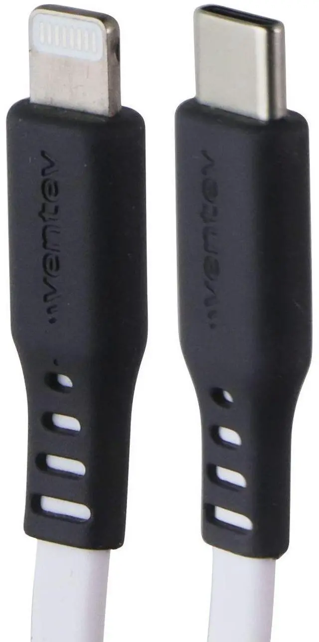 Alt view image 2 of 4 - VENTEV 3.3 Foot USB-C to Lightning (8-Pin) High Speed Flat Cable - White