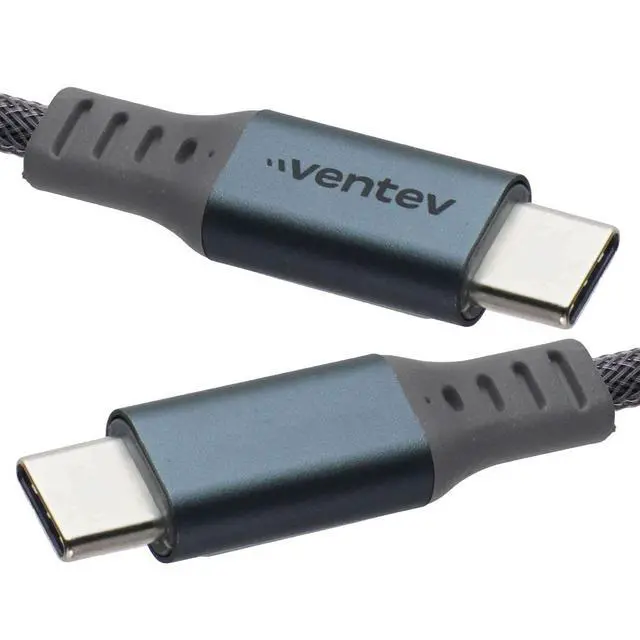 Alt view image 3 of 4 - Ventev (4-Ft) Alloy USB-C to USB-C Charge/Sync Braided Cable - Steel Gray