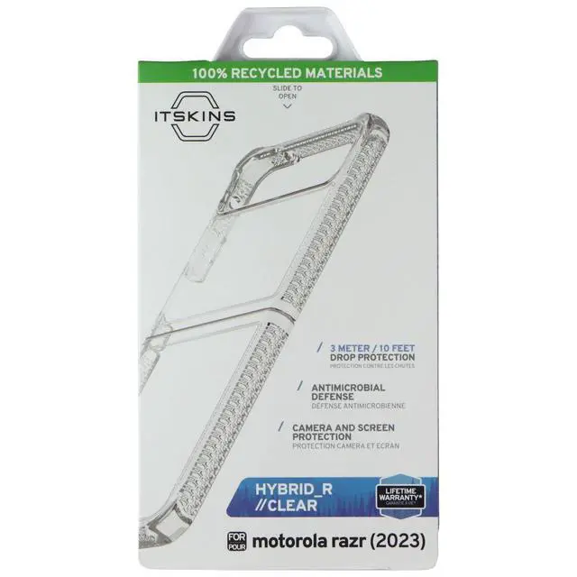 Alt view image 2 of 3 - ITSKINS Hybrid_R // Clear Series Case for Motorola Razr (2023) - Transparent