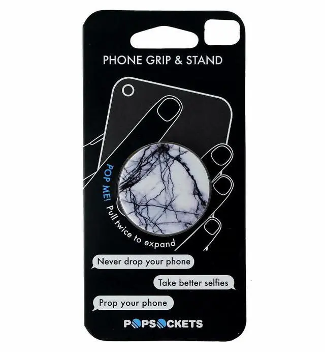 Main image of PopSockets Collapsible Grip & Stand for Phones and Tablets - White Marble