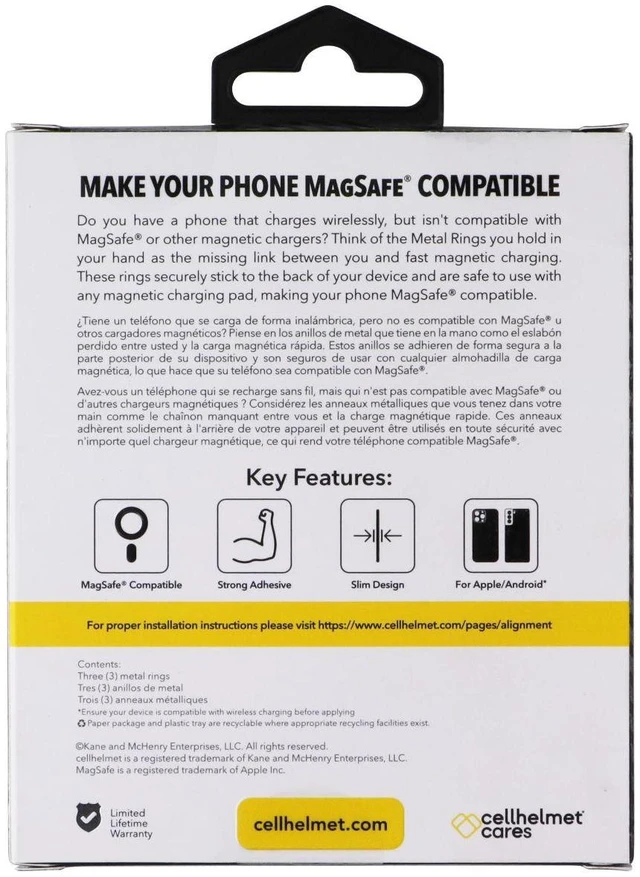 Main image of CellHelmet Metal Ring 3-Pack For MagSafe Compatible Charging