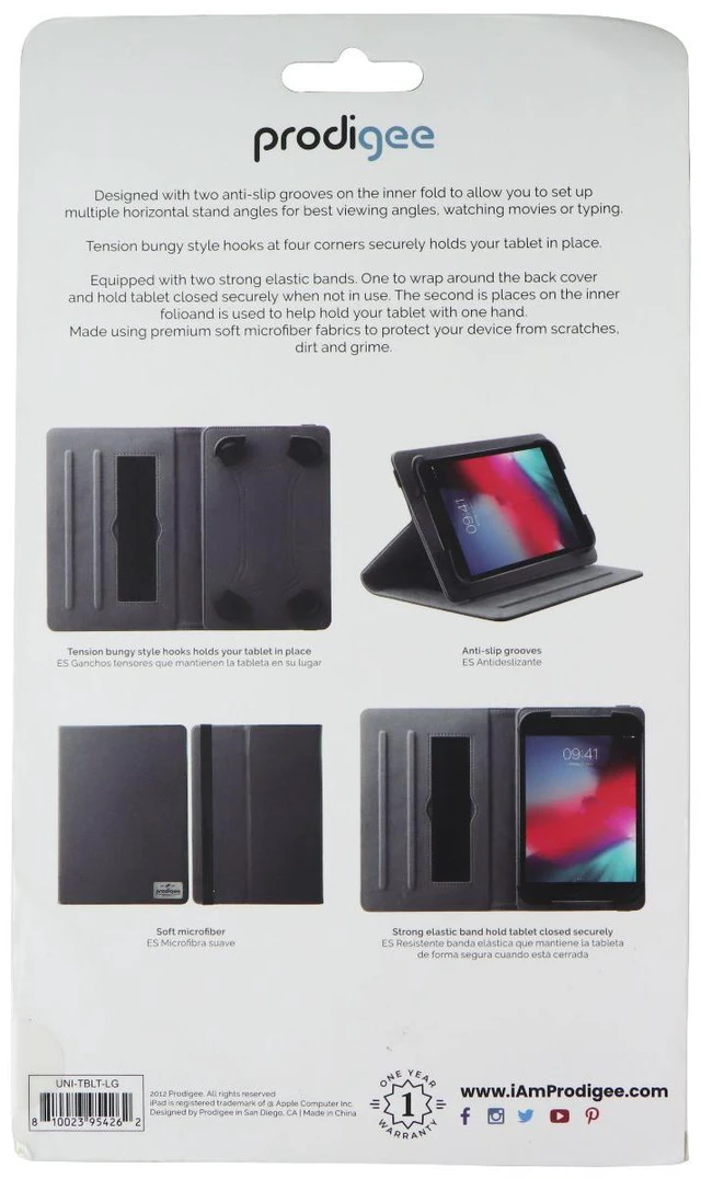 Main image of Prodigee Universal Tablet Case for 7 inch-9 inch Tablets - Black (UNI-TBLT-LG)