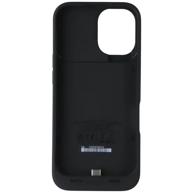 Alt view image 3 of 3 - Mophie Juice Pack Slim Protective Charging Case for Apple iPhone 16 - Black