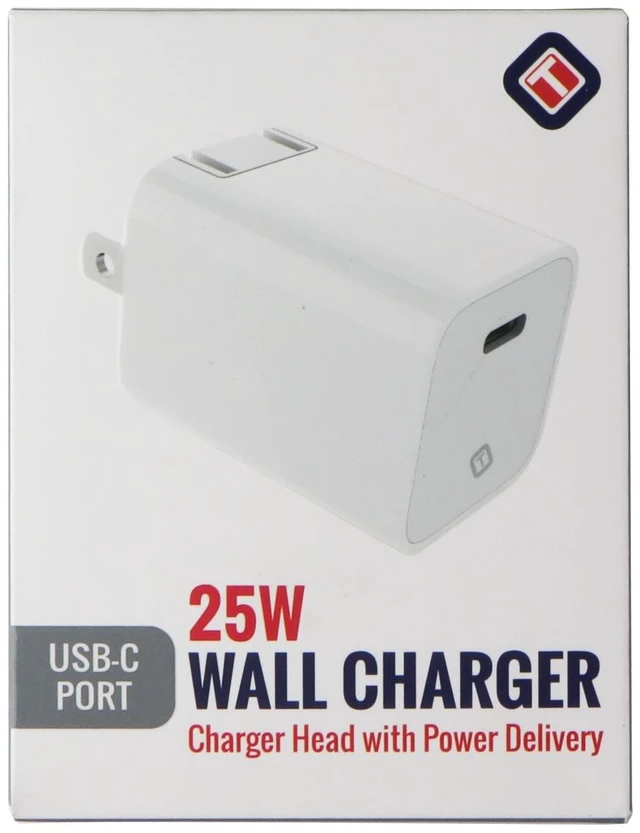 Alt view image 2 of 2 - TekYa 25W USB-C Wall Charger for Smartphones/Tablets - White (UNIACT20394)