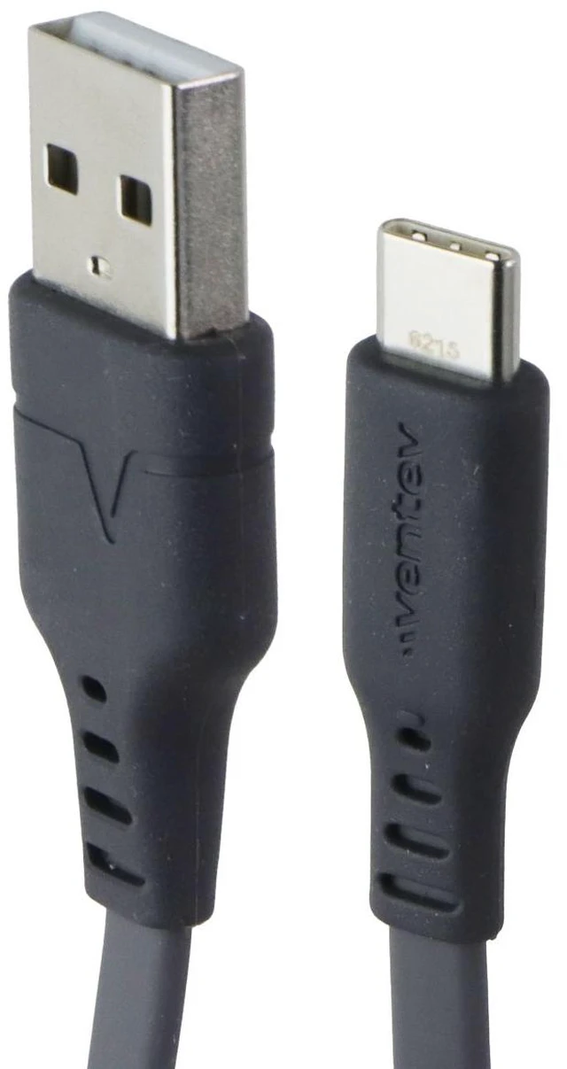 Alt view image 2 of 5 - Ventev 3.3 Foot USB-A to USB-C High Speed Flat Cable - Gray