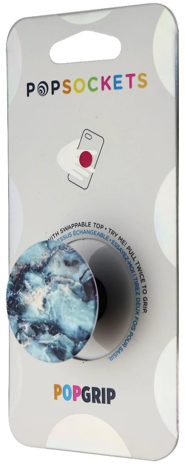 Main image of PopSockets: PopGrip Series Phone Grip with Swappable Top - Blue Marble