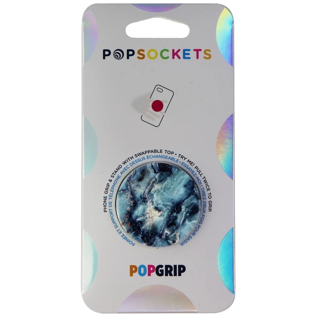 Alt view image 2 of 2 - PopSockets: PopGrip Series Phone Grip with Swappable Top - Blue Marble