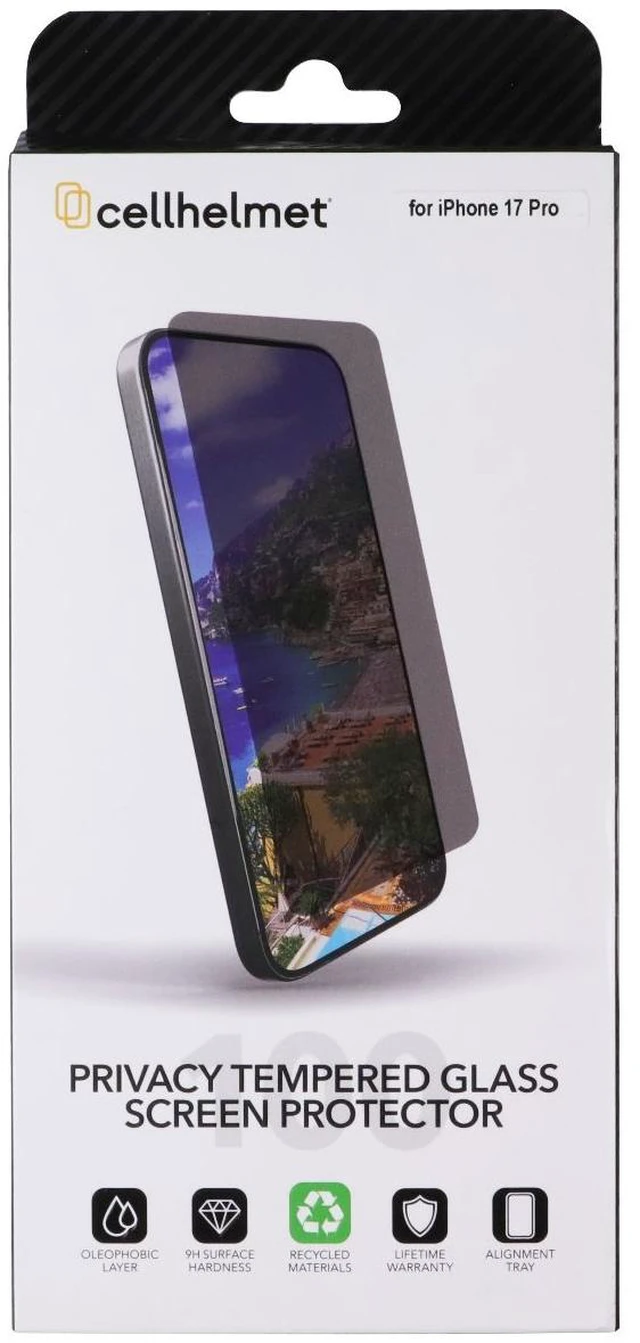 Main image of CellHelmet Privacy Tempered Glass Screen Protector for Apple iPhone 17 Pro