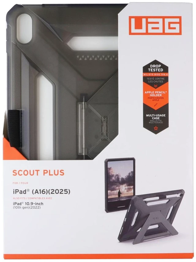 Main image of UAG Scout Plus Case for Apple iPad 11-in (A16/2025) / 10.9-in (10th/2022) - Ash
