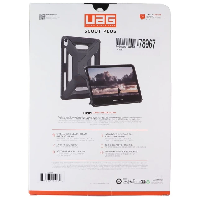 Alt view image 2 of 2 - UAG Scout Plus Case for Apple iPad 11-in (A16/2025) / 10.9-in (10th/2022) - Ash
