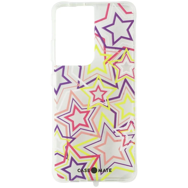 Alt view image 2 of 3 - Case-Mate Prints Hardshell Case for Samsung Galaxy S21 Ultra 5G - Neon Stars